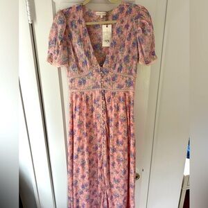 NWT LoveShackFancy Stacey Duster Pink dress size S